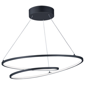 ET2 E21325 Cycle 25"W LED Ring Chandelier - Black