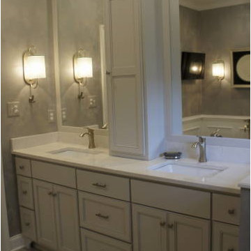 Elegant White and Gray Master Bath