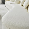 Galler Japandi Style Luxury Modern Boucle Fabric Curvy Couch in White