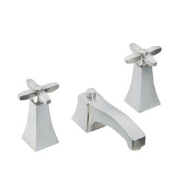 Kallista Brushed Nickel Original by Barbara Barry Basin Set, Cross Handles - Bathroom Faucets And Showerheads