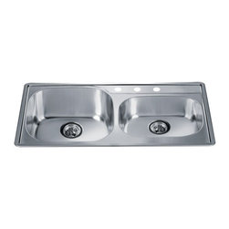 Dawn Topmount Double Bowl Sink (Small Bowl on Right) CH355 - Kitchen Sinks