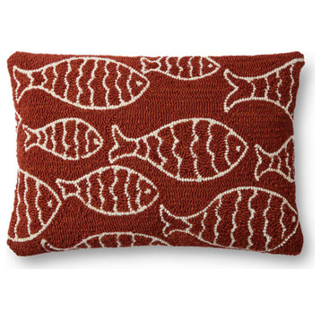 Loloi P0908 Red 16" x 26" Cover Only Pillow