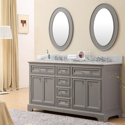 Carenton 60 inch Traditional Double Sink Bathroom Vanity Gray Finish - Bathroom Vanities And Sink Consoles