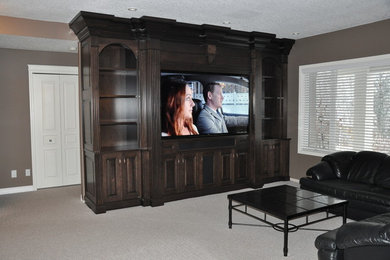 Example of a classic home theater design in Calgary