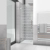 Hinged Alcove Shower Door Retro Design, Non-Private, 24"x75" Inches, Left