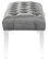 Blanche Velvet Button Tufted Nailhead Trim Clear Acrylic Legs Bench, Grey