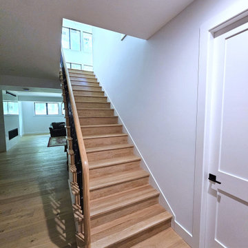 Project #120 | White Oak Staircase with Iron Balusters