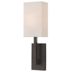 Livex Lighting - Livex Lighting 42423-07 Hayworth - 1 Light ADA Wall Sconce in Hayworth Style - 6 - Hayworth 1 Light ADA Bronze Oatmeal FabriUL: Suitable for damp locations Energy Star Qualified: n/a ADA Certified: YES  *Number of Lights: 1-*Wattage:40w Medium Base bulb(s) *Bulb Included:No *Bulb Type:Medium Base *Finish Type:Bronze
