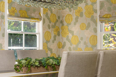 Example of an eclectic dining room design in Los Angeles