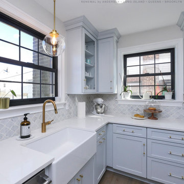 Glorious Kitchen with New Black Windows - Renewal by Andersen Queens
