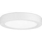 Progress Lighting - 7" Edgelit LED Surface Mount, White - EVERLUME Edgelit technology provides a large glare free, bright, and evenly illuminated surface for a variety of applications for both residential and commercial settings. Offering a very slim profile, the LED Edgelit flush mount is available in three sizes. The 7" fixture gives 1056 lumens (delivered), 90CRI and is 3000K. The integrated driver does not recess into junction box, allowing for easy install in 4" octoganal, 4" round PVC and 4-1/2" ceiling pan junction boxes. This fixture is damp location listed and offers a 50,000 hour LED life.