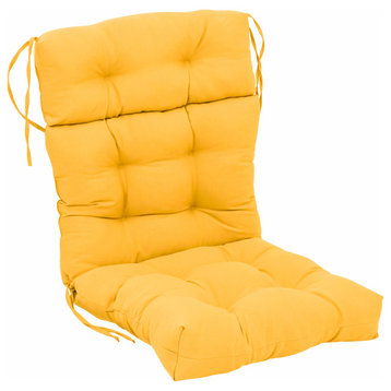 20-"x42" Solid Twill Tufted Chair Cushion Yellow
