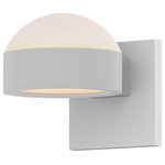 Sonneman - Reals Up/Down Sconce Plate Lens and Dome Cap, White Lens, Textured White - Beautifully executed forms of sculptural presence and simplicity that are equally at home inside or out.