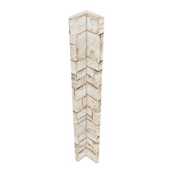 142-CT1-BRIGHTON WIDE STACKED STONE INSIDE CORNER - 48"H X 3 &frac12;" W X 1 &frac12;"D - Wall Panels