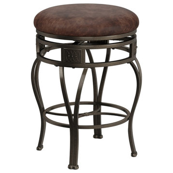 Hillsdale Montello 26" Metal Transitional Counter Stool in Gray/Brown