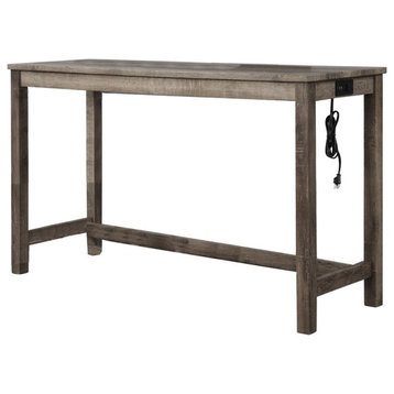 Best Master Furniture Yosef Rectangular Transitional Wood Bar Table in Oak