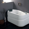 EAGO AM175-R 57'' White Acrylic Left Drain Jetted Whirlpool Bathtub W/ Fixtures
