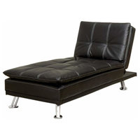 Hauser II Contemporary Chaise, Black