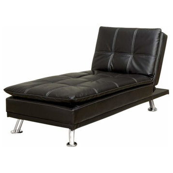 Benzara BM131431 Hauser II Contemporary Comfortable Chaise, Black