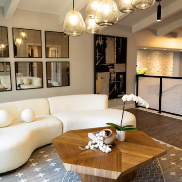 Elegant Lounge with Plush Textures & Neutral Tones