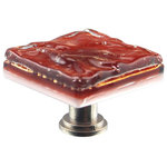 Glass Storm Studios - Copper Handmade Glass, Knob - Textured and layered glittering copper-colored glass. All our products are handmade to order.  Important: Do not use an electric drill or electric screwdriver.