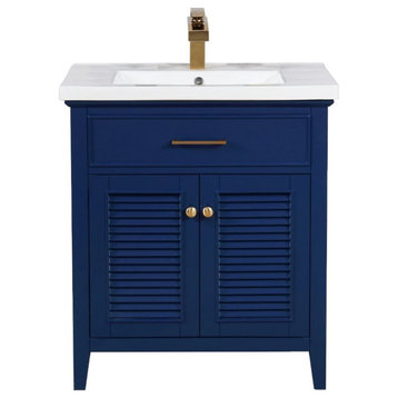 Maklaine 30" Single Sink Vanity in Blue