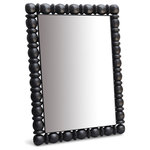 Meridian Furniture - Aubrey Mirror, Black, 26" W x 2" D x 36" H - Reflect timelessness and classic beauty with just a touch of modernity when you hang this lovely Aubrey mirror in your room. An elegant and sophisticated wall mirror for any room, this beautiful piece is sized big enough to hang over a mantle or serve as a bathroom mirror above the sink. A solid acacia wood frame gives it durability while the black finish makes it easy to coordinate the mirror with existing furnishings in your room.
