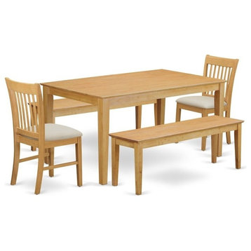 5-Piece Dining Room Set, Small Kitchen Table And 2 Dining Chairs With 2 Benches