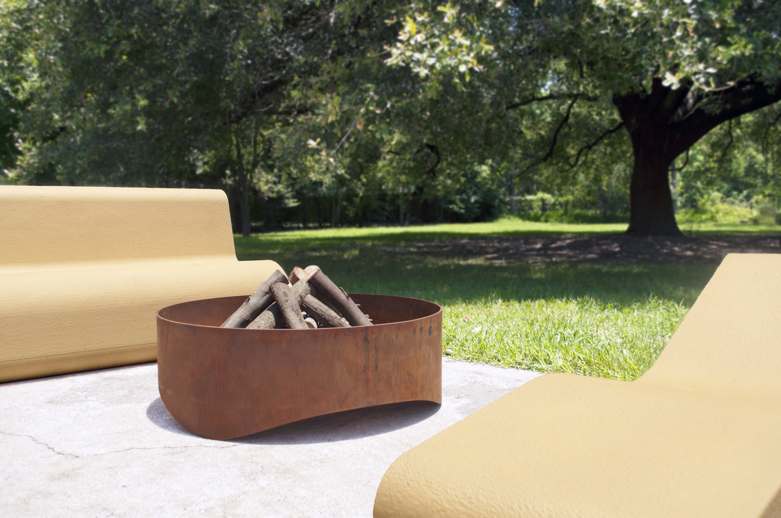 Plodes Wave Fire Pit, Carbon, 30.5" - Contemporary - Fire Pits - by