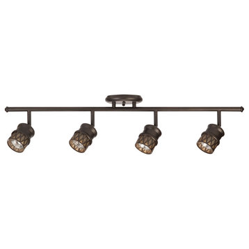 Norris 4-Light Oil Rubbed Bronze Adjustable Track Lighting, Bulbs Included