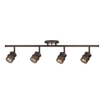 Norris 4-Light Oil Rubbed Bronze Adjustable Track Lighting, Bulbs Included