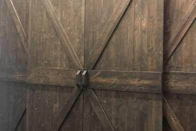 Jayme’s theater room barn doors