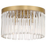 Crystorama - Crystorama EMO-5400-MG 4 Light Flush Mount in Modern Gold - Art deco design is exemplified in the Emory collection with its streamlined shape and exuberant crystals. The collection features a row of smooth glass crystals hanging from a steel frame. Available in black forged and vibrant gold finish, this collection adds all the sparkle and glamour you need in a fixture.