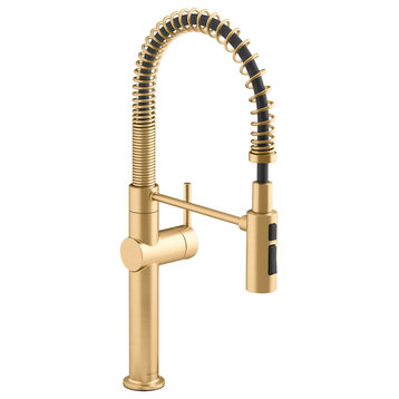 Kohler K-22973 Crue Semi-Professional 1 Hole Kitchen Faucet - Brushed Modern