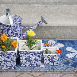 Blue Blossom Door Mat Rug - Doormats