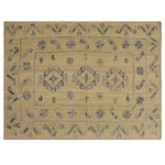 Bareen's Designer Rugs - Embroidered Ikat Kilim Conyers Gray/Blue Wool Rug, 5'11 x 7'8 - Add a touch of elegance to your home with this casual chic hand woven Tribal embroidered Kilim Wool Rug. Constructed on a loom by Nomad Turkman people with hand spun wool and 100% Natural Vegetable dyes these beautiful rugs are known for their beautiful repetitive geometric pattern with naturalistic floral and traditional patterns. The contemporary fashion palette produces bold, sharp patterns that are ingeniously versatile pattern. These beautiful rugs are made by individual short strands of different color being knotted onto the warps and held together by pressing the wefts tightly. The designs are made by interweaving the variously colored wefts and warps. Kilims are known to be one of a kind rugs due to their durability and versatility.