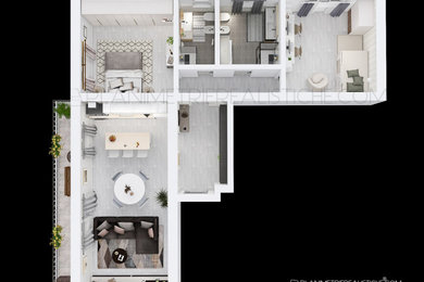 Progetto di Home Staging Virtuale e Restyling di un ampio Triloclale