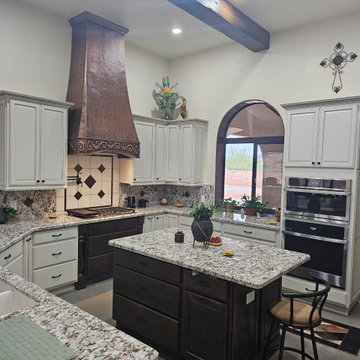 Tuscan-Inspired Arizona Kitchen with Copper Vent Hood
