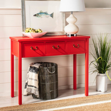 Lou Console With Storage Drawers Hot Red