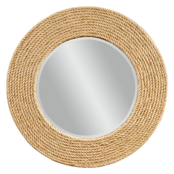 Palimar Wall Mirror, Sisal Rope Frame Finish