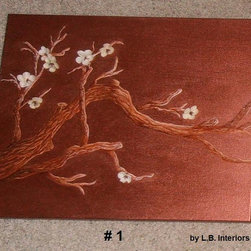 Artwork Branch 3D Triptych - Bronze Metallic - Paintings