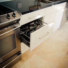 kitchen shelves and cabinets