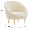 Safavieh Couture Razia Channel Tufted Tub Chair, Ivory