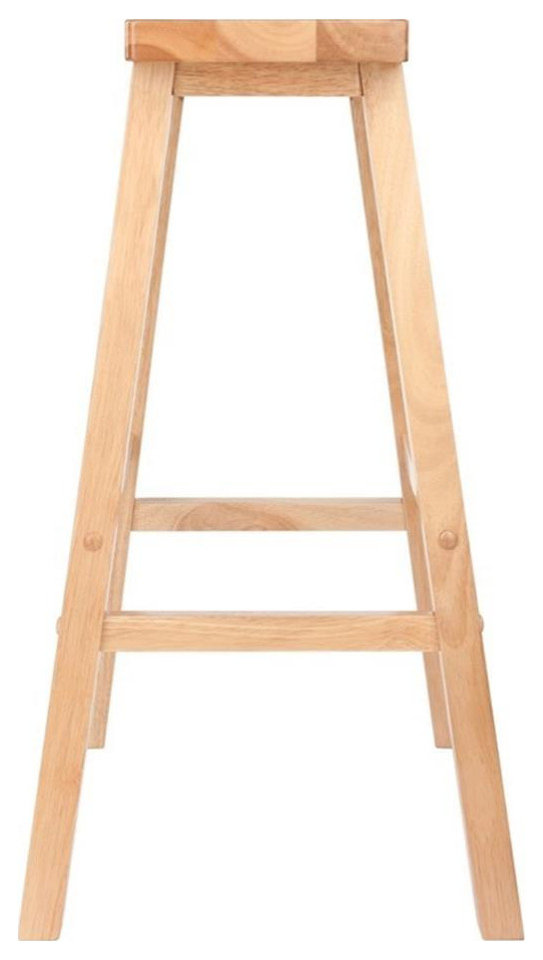 Winsome Satori 29" Transitional Solid Wood Saddle Bar Stool in Natural