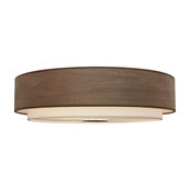 Modern Walnut Flush Mount With Wood Shade