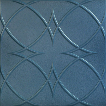 Circles and Stars, Styrofoam Ceiling Tile, 20"x20", #R82, Van Deusen Blue