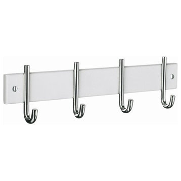 Decorative Hooks For The Home, Polished Stainless Steel and White