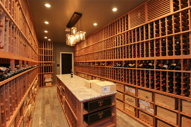 Wine cellar - huge craftsman ceramic tile wine cellar idea in San Francisco