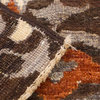 Traditional Oriental Wool Rug Without Border Orange and Chocolate 7.9x10.1