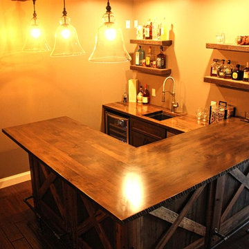 Rustic custom bar cabinets